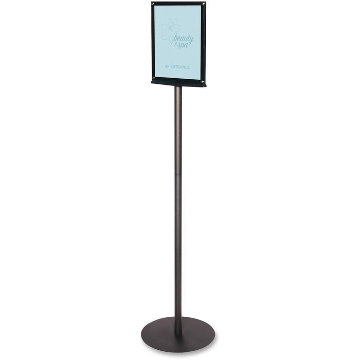 Deflecto Double-Sided Magnetic Sign Display - 13" (330.20 mm) Width x 56" (1422.40 mm) Height x 12.93" (328.42 mm) Depth - 8.50" (215.90 mm) Holding Width x 11" (279.40 mm) Holding Height - Magnetic - Indoor - Metal, Plastic - 1 Each