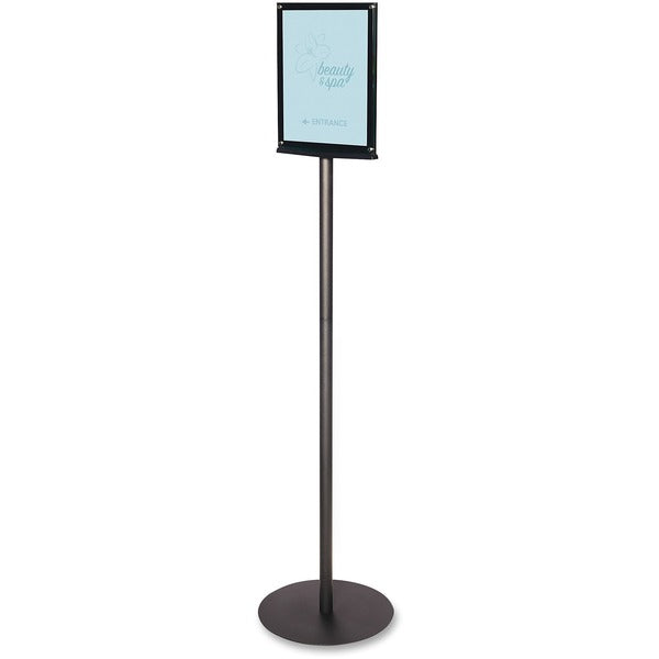Deflecto Double-Sided Magnetic Sign Display - 13" (330.20 mm) Width x 56" (1422.40 mm) Height x 12.93" (328.42 mm) Depth - 8.50" (215.90 mm) Holding Width x 11" (279.40 mm) Holding Height - Magnetic - Indoor - Metal, Plastic - 1 Each