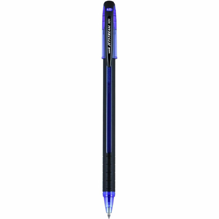 Uni-Ball Jetstream 101 Rollerball Pen - Blue Ink - Gel-based - Blue Barrel - 1 Each