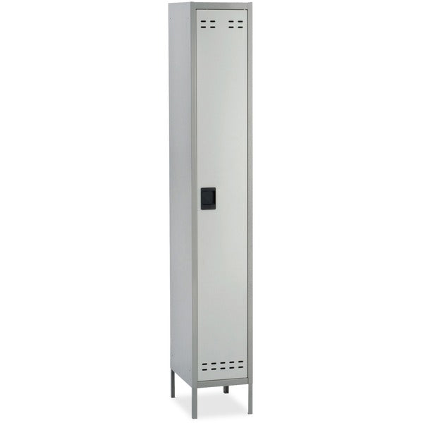 Safco Single-Tier Two-tone Locker with Legs - 18" (457.20 mm) Width x 12" (304.80 mm) Depth x 78" (1981.20 mm) Height - Recessed Locking Handle - Gray - Steel