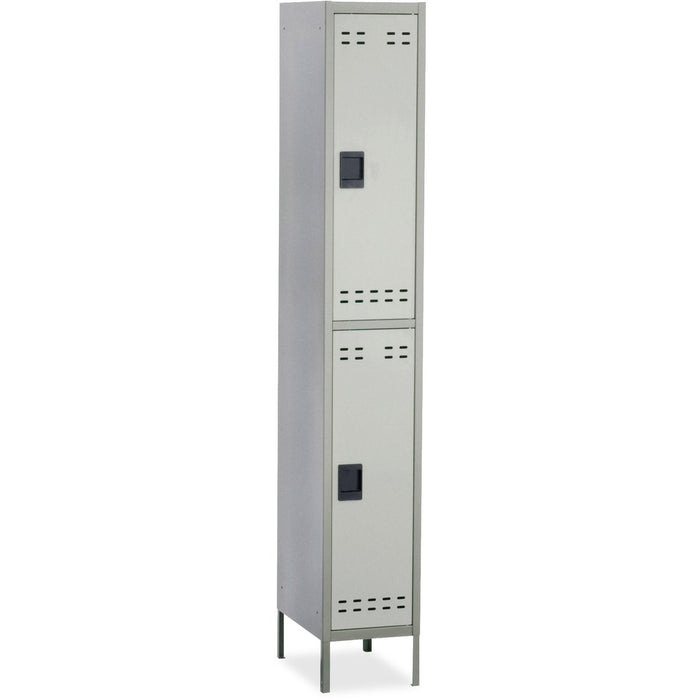 Safco Double-Tier Two-tone Locker with legs - 12" (30.48 cm) Width x 18" (45.72 cm) Depth x 78" (198.12 cm) Height - Recessed Locking Handle - Gray - Steel - No