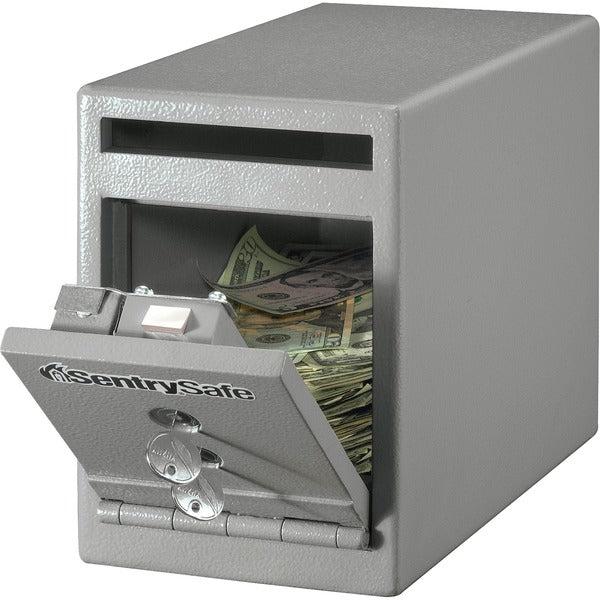 Sentry Safe Dual Key Lock Under Counter Safe - 7 L - Dual Key Lock - Theft Resistant - Internal Size 6.5" (165.10 mm) Height x 5.8" (147.32 mm) Width x 10.5" (266.70 mm) Depth - Overall Size 8.5" (215.90 mm) Height x 6" (152.40 mm) Width x 12.3" (312.42 m