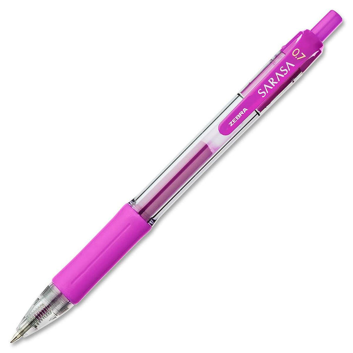 Zebra Pen Sarasa Gel Pen - Refillable - Retractable - Violet Ink - Water Based - Translucent Barrel - 1 Each