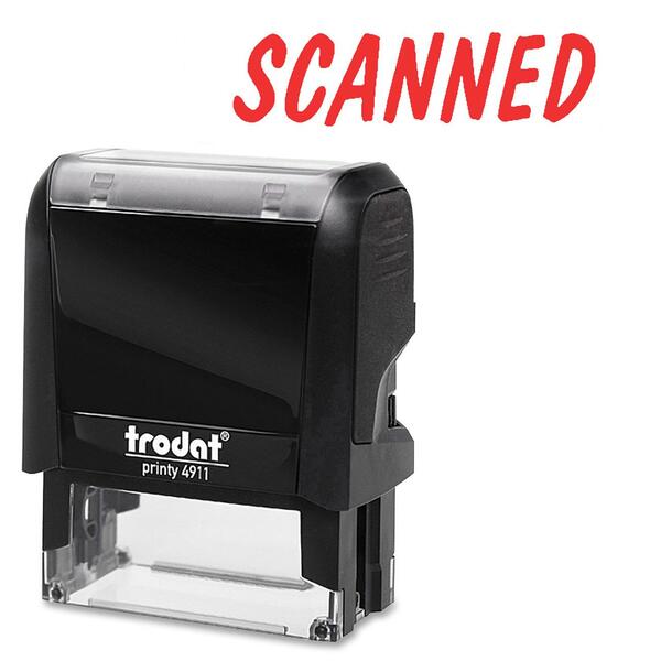 Trodat Climate Neutral Self-inking Stamp - Message Stamp - SCANNED - Red - 1 Each