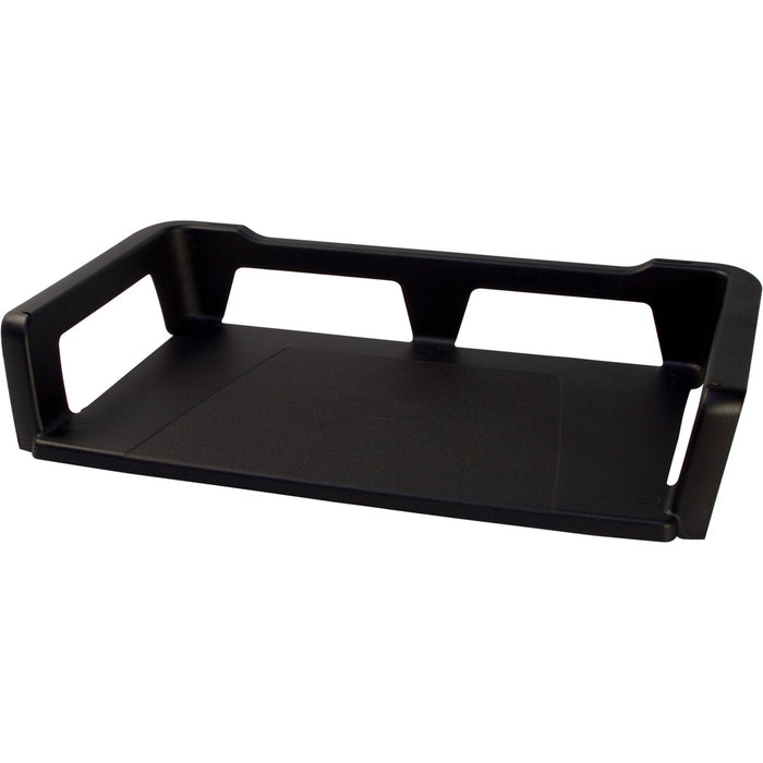 Storex Self Stacking Letter Tray - 3.3" (82.55 mm) Height x 9.8" (247.65 mm) Width x 18" (457.20 mm) Depth - Desktop - Black - Plastic - 1 Each