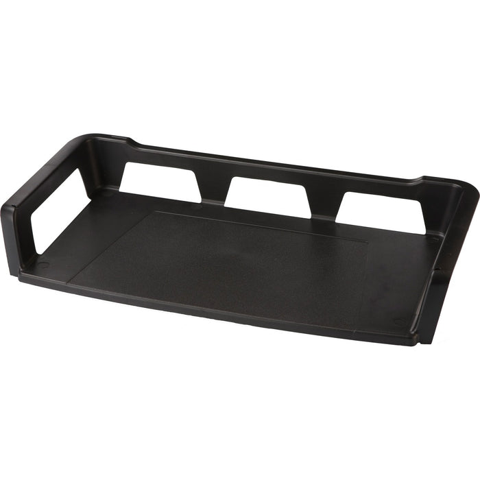 Storex Self Stacking Legal Tray - 3.3" (82.55 mm) Height x 9.8" (247.65 mm) Width x 18" (457.20 mm) Depth - Desktop - Stackable, Durable, Eco-friendly - 100% Recycled - Black - Plastic - 1 Each