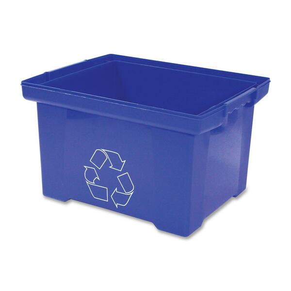 Storex Recycling Container - Rectangular - 10.5" Height x 18" Width x 13.5" Depth - Blue - 1 Each