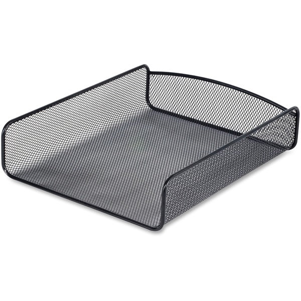 Safco Onyx Letter Tray - 2.5" (63.50 mm) Height x 9.3" (234.95 mm) Width x 11.5" (292.10 mm) Depth - Desktop - Stackable, Sturdy - Powder Coated - Black - Steel - 1 Each