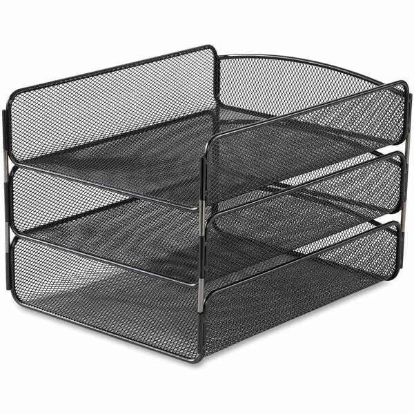 Safco Onyx Letter Tray - 8" (203.20 mm) Height x 9.3" (234.95 mm) Width x 11.8" (298.45 mm) Depth - Desktop - Stackable, Sturdy - Powder Coated - Black - Steel - 1 Each