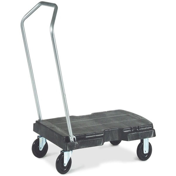Rubbermaid Triple Trolley with User Friendly Handle - Folding Handle - 500 lb (226796.19 g) Capacity - 4 Casters - 0.88" (22.23 mm) Caster Size - Plastic - 32" (812.80 mm) Length x 20.5" (520.70 mm) Width - Black - 1 Each