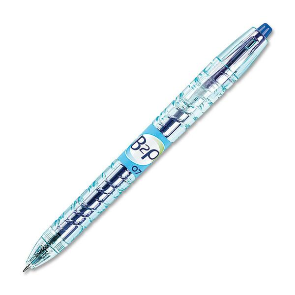 B2P BeGreen Rollerball Pen - Fine Pen Point - 0.7 mm Pen Point Size - Retractable - Blue Gel-based Ink - Translucent Plastic Barrel - 10 / Box