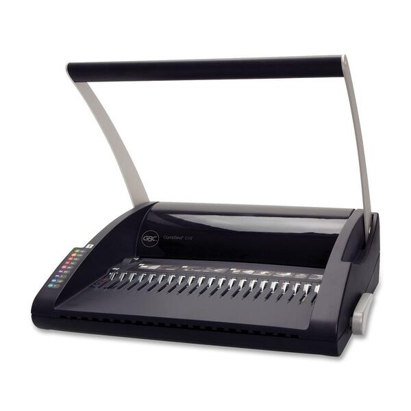 GBC C12 Binding Machine - 7.10" (180.34 mm) x 17.87" (453.90 mm) x 16.50" (419.10 mm) - Black, Silver