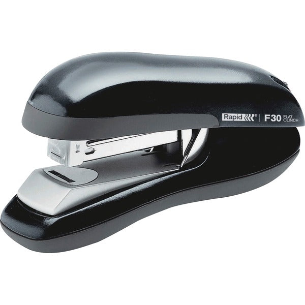 Rapid F30 Flat Clinch Halfstrip Stapler - 30 Sheets Capacity - Half Strip - 1/4" Staple Size - Flat Clinch Stapling - Black