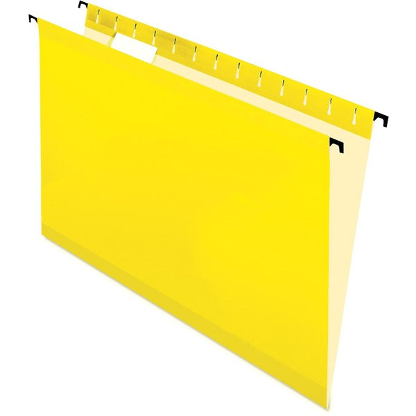 Pendaflex SureHook 6153CYLW Legal Recycled Hanging Folder - 8 1/2" (215.90 mm) x 14" (355.60 mm) - Yellow - Built-in Tension Spring - 10% Recycled - 20 / Box