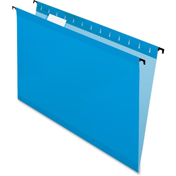 Pendaflex SureHook 6153CBLU Legal Recycled Hanging Folder - 8 1/2" (215.90 mm) x 14" (355.60 mm) - Blue - Built-in Tension Spring - 10% Recycled - 20 / Box