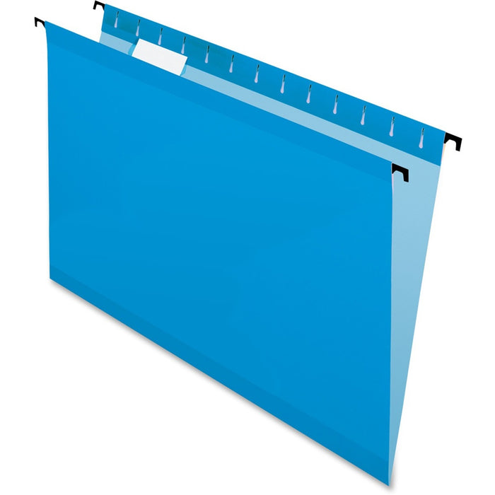 Pendaflex SureHook 6152CBLU Letter Recycled Hanging Folder - 8 1/2" (215.90 mm) x 11" (279.40 mm) - Blue - Built-in Tension Spring - 10% Recycled - 20 / Box