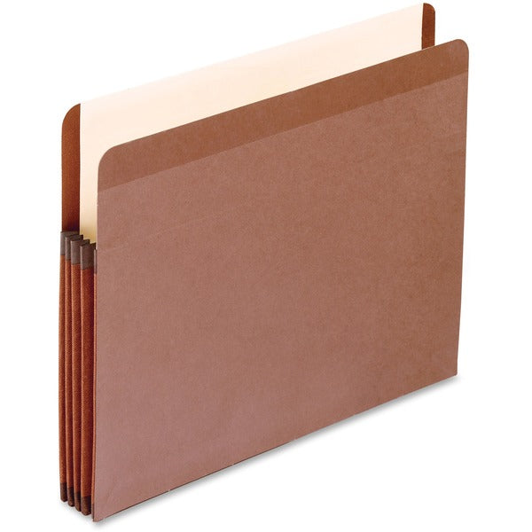 Pendaflex Letter Recycled Expanding File - 8 1/2" (215.90 mm) x 11" (279.40 mm) - 3 1/2" (88.90 mm) Expansion - Red Fiber, Nylon - Redrope - 10% Recycled - 1 Each