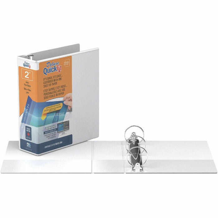 Davis Group Ring Binder - 2" (50.80 mm) Binder Capacity - 8 1/2" (215.90 mm) x 5 1/2" (139.70 mm) Sheet Size - 400 Sheet Capacity - 3 x 2" (50.80 mm) Ring(s) - Fastener(s): Round Ring - Pocket(s): 2, Internal - Polypropylene - White - Recycled - Clear Ove