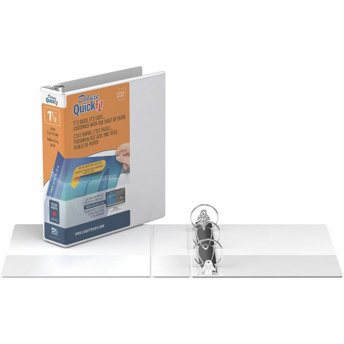 Davis Group Ring Binder - 1 1/2" (38.10 mm) Binder Capacity - 8 1/2" (215.90 mm) x 5 1/2" (139.70 mm) Sheet Size - 275 Sheet Capacity - 3 x 1.50" (38.10 mm) Ring - Fastener: Round Ring - Pocket: 2, Internal - Polypropylene - White - Recycled - Clear Overl