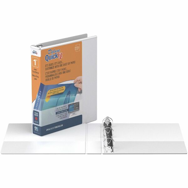 Davis Group Ring Binder - 1" (25.40 mm) Binder Capacity - 8 1/2" (215.90 mm) x 5 1/2" (139.70 mm) Sheet Size - 200 Sheet Capacity - 3 x 1" (25.40 mm) Ring - Fastener: Round Ring - Pocket: 2, Internal - Polypropylene - White - Recycled - Clear Overlay, Ant