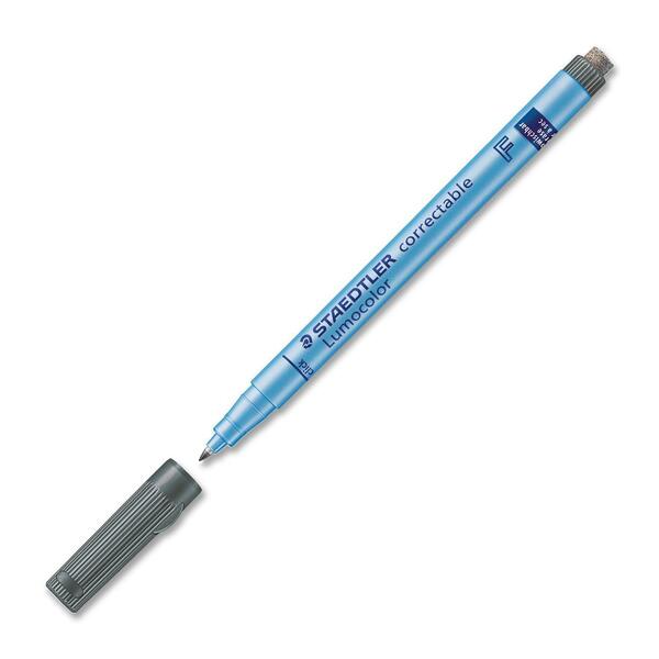 Lumocolor 305F9 Dry-Erase Marker - 0.6 mm (0.02") Fine Marker Point - Refillable - Erasable - Black Ink - Plastic Barrel