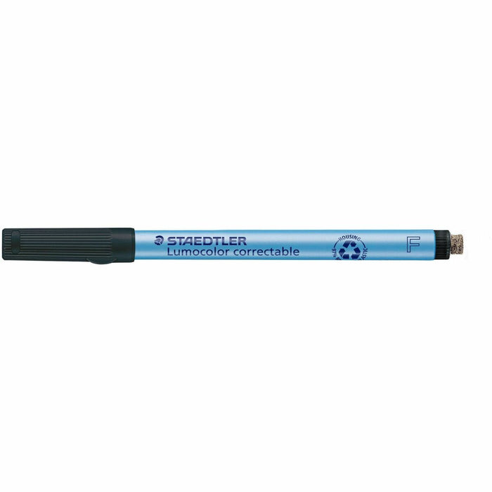 Lumocolor 305F9 Dry-Erase Marker - Refillable - Erasable - Black Ink - Plastic Barrel - 10 / Pack