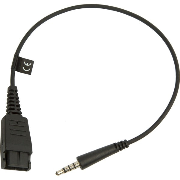 Jabra Quick Disconnect (QD) to straight 3.5 mm Jack Cord - Mini-phone/Quick Disconnect Audio Cable for Headphone, Smartphone, Speakerphone - First End: Mini-phone Audio - Male - Second End: Quick Disconnect Audio - Male - Extension Cable - Black - 1 Each