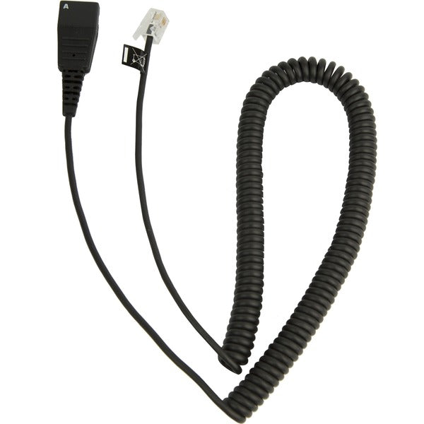 Jabra Cord - QD to Modular RJ extension coiled cord for Cisco IP - 6.6 ft (2 m) Quick Disconnect/RJ-9 Phone Cable for Headset, IP Phone - First End: 1 x Quick Disconnect - Second End: 1 x RJ-9 Phone - Black - 1 Each