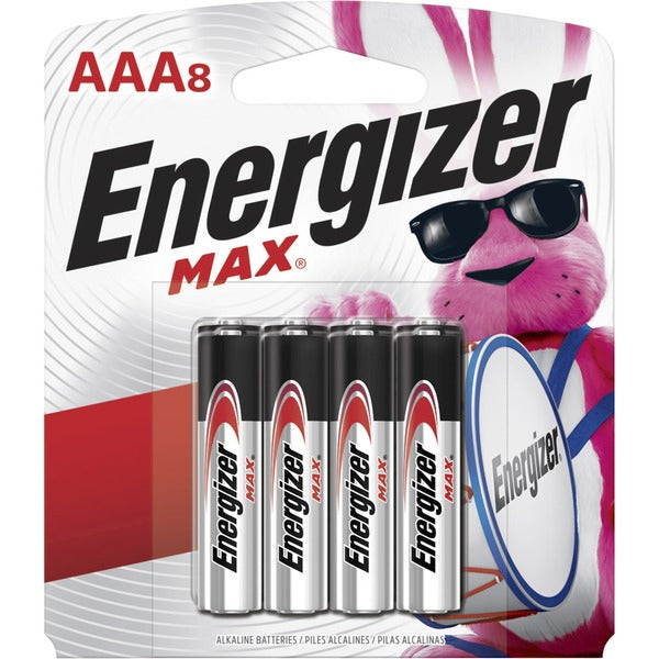 Energizer MAX Alkaline AAA Batteries - For Multipurpose - AAA - 1.5 V DCsapceShelf Life - 8 / Pack