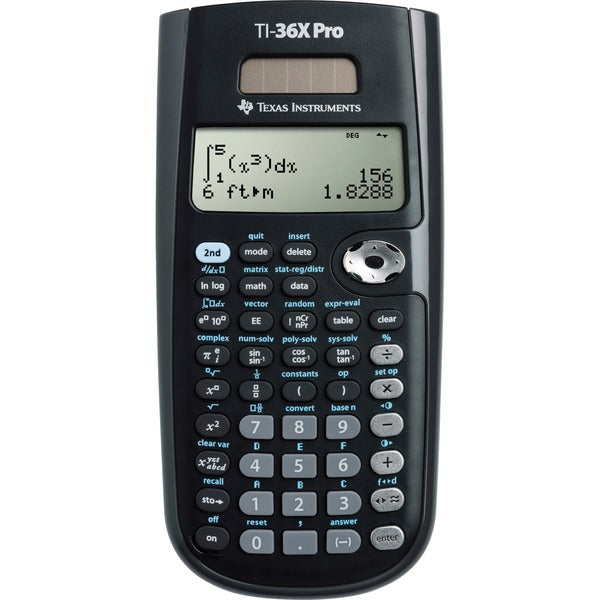 Texas Instruments TI-36X Pro Scientific Calculator - 4 Line(s) - 16 Digits - LCD - Battery/Solar Powered - 0.7" (19.05 mm) Height x 3.3" (84.58 mm) Width x 7.2" (184.15 mm) Depth - Black - 1 Each