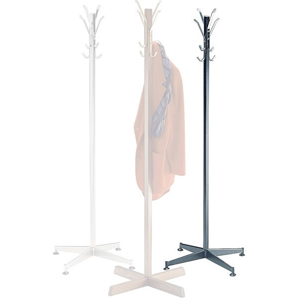 Global Coat Tree Hook Stand - 60" (1524 mm) Height x 25" (635 mm) Width - for Garment - Black - 1 Each