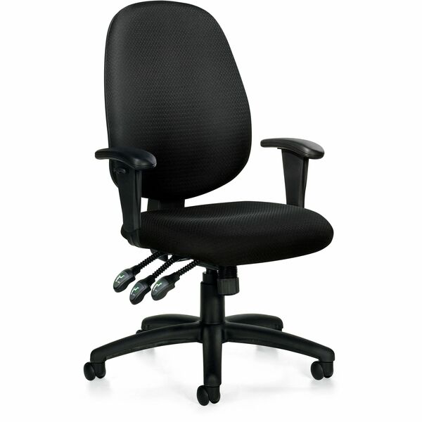 Six 13 Medium Back Multi-Tilter, Quilt Black - Offices to Go Six 13 Medium Back Multi-Tilter Office Chair - Quilt Black Fabric