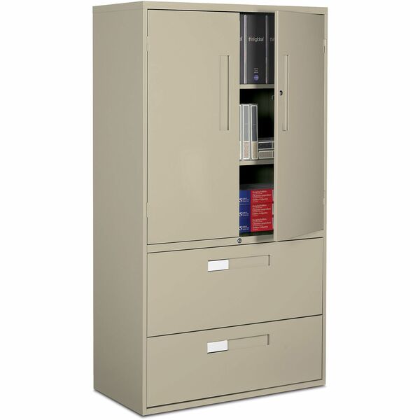 Global 9300 Storage Cabinet - 2-Drawer - 36" (914.40 mm) Width x 18" (457.20 mm) Depth x 65.3" (1657.35 mm) Height - 2 x Drawer(s) - Nevada - Metal