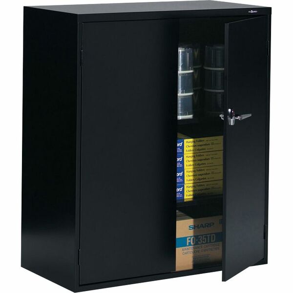 Global 9300 Storage Cabinet - 36" (914.40 mm) Width x 18" (457.20 mm) Depth x 42" (1066.80 mm) Height - 2 x Door(s) - Leveling Glide, Lockable - Black