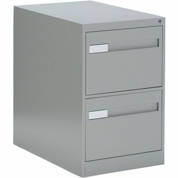 Global 2600 Plus Vertical File Cabinet - 2-Drawer - 18" (457.20 mm) Width x 26.6" (674.62 mm) Depth x 29" (736.60 mm) Height - 2 x Drawer(s) for File - Legal - Vertical - Ball-bearing Suspension, Lockable, Recessed Handle - Gray - Metal