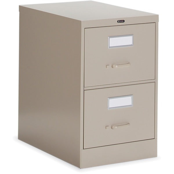 Global 2600 Plus Vertical File Cabinet - 2-Drawer - 18" (45.72 cm) Width x 26.56" (67.46 cm) Depth x 29" (73.66 cm) Height - 2 x Drawer(s) for File - Legal - Vertical - Ball-bearing Suspension, Lockable, Recessed Handle - Nevada - Metal