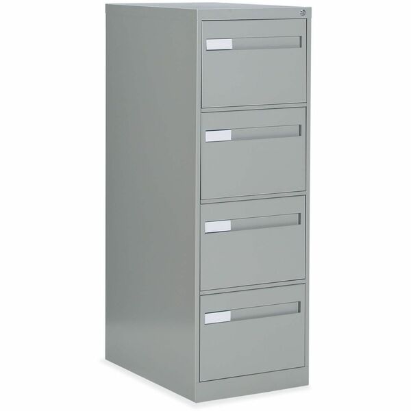 Global 2600 Plus Vertical File Cabinet - 4-Drawer - 18" (457.20 mm) Width x 26.6" (674.62 mm) Depth x 52" (1320.80 mm) Height - 4 x Drawer(s) for File - Legal - Vertical - Ball-bearing Suspension, Lockable, Recessed Handle - Black - Metal
