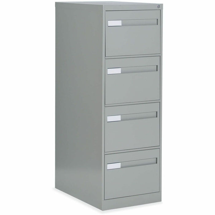 Global 2600 Plus Vertical File Cabinet - 4-Drawer - 18" (45.72 cm) Width x 26.56" (67.46 cm) Depth x 52" (132.08 cm) Height - 4 x Drawer(s) for File - Legal - Vertical - Ball-bearing Suspension, Lockable, Recessed Handle - Black - Metal
