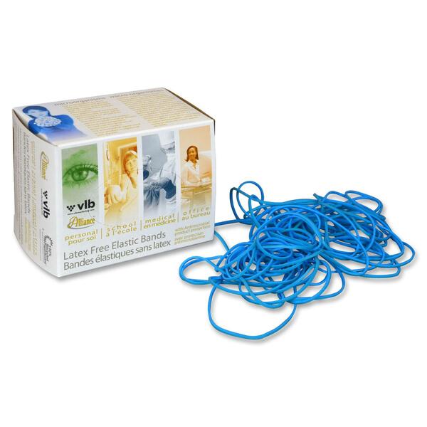VLB Rubber Bands - Size: #24 - 6" (152.40 mm) Length - Antimicrobial, Latex-free - Rubber - Blue - 1 / Box