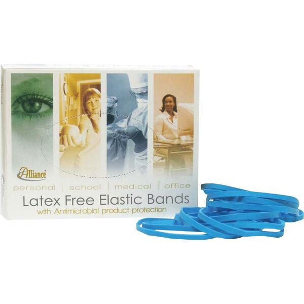 VLB Rubber Bands - Size: #32 - 3" (76.20 mm) Length - Antimicrobial, Latex-free - Rubber - Blue - 1 / Box