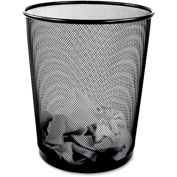 Winnable Mesh Wastebasket - Round - 11.6" Height x 13.8" Width - Black - 1 Each