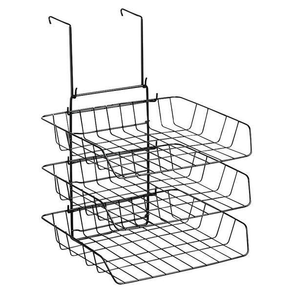 Acme United Triple Letter Hanging Tray - 18" (457.20 mm) Height x 13.2" (336.55 mm) Width x 10" (254 mm) Depth - Black - 3 / Set