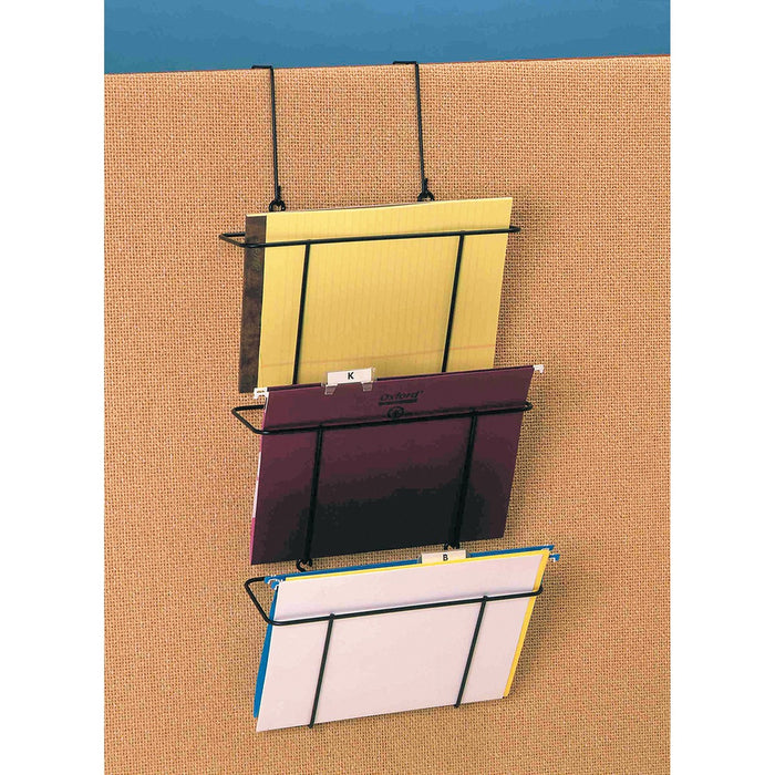 Acme United Triple Hanging File Organizer - 22.8" (579.37 mm) Height x 12.6" (320.55 mm) Width x 4.6" (117.35 mm) Depth - Black - 1 Each