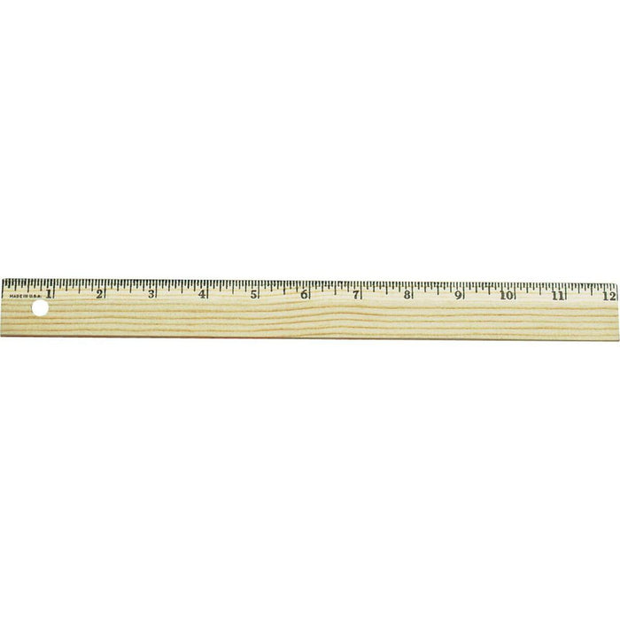 Westcott Office Ruler - 30.48 cm Length - 1/16 Graduations - Imperial, Metric Measuring System - Wood - 1 Each
