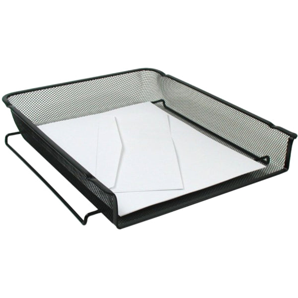 Winnable Front Load Stackable Letter Tray - 3" (76.20 mm) Height x 10.6" (269.75 mm) Width x 13.3" (336.55 mm) Depth - Desktop - Stackable - Black - 1