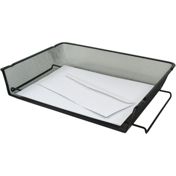 Winnable Side Load Stackable Letter Tray - 3" Height x 14.5" Width x 10.6" DepthDesktop - Stackable - Black - 1 Each