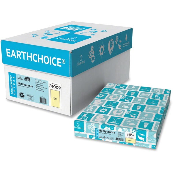 EarthChoice Colors Multipurpose Paper - Canary - Ledger/Tabloid - 11" (279.40 mm) x 17" (431.80 mm) - 20 lb (9071.85 g) Basis Weight - Smooth - Sustainable Forestry Initiative (SFI) - Acid-free, Archival-safe - Canary - 500 / Ream