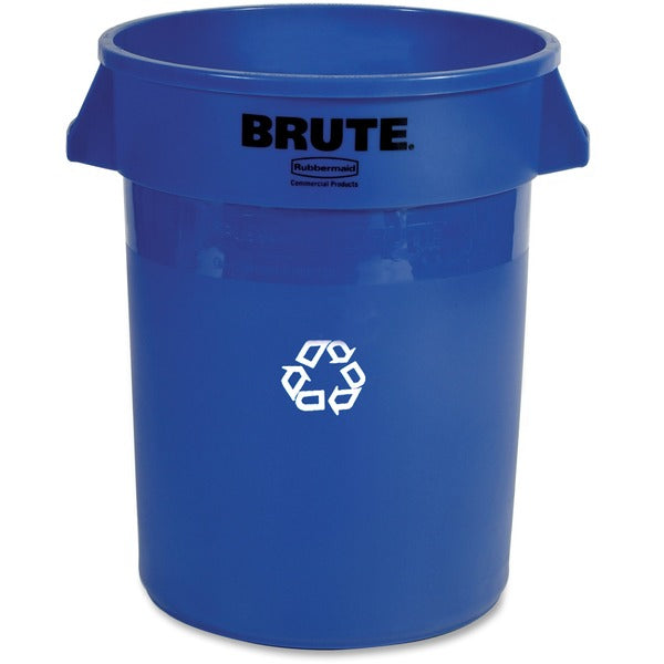Rubbermaid Heavy-Duty Recycling Container - 121.13 L Capacity - Round - 27.8" (706.12 mm) Height x 21.9" (556.26 mm) Width x 21.9" (556.26 mm) Diameter - Plastic, Stainless Steel - Blue - 1 Each