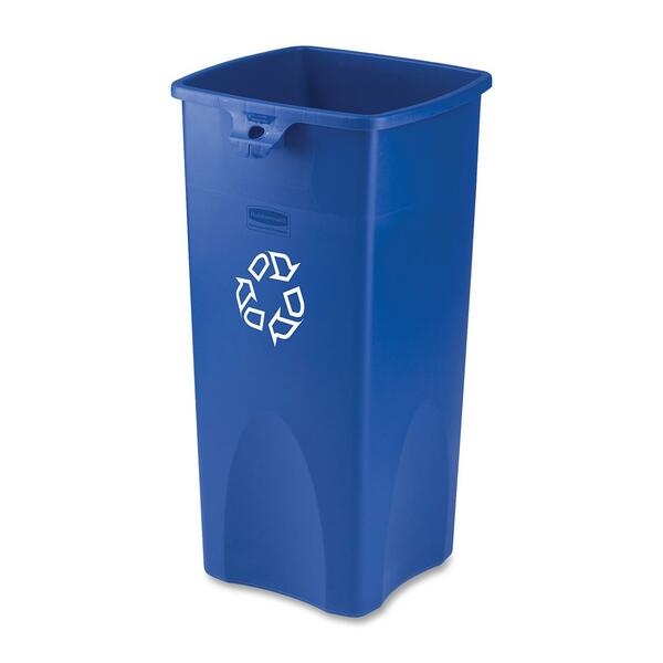 Rubbermaid Untouchable 3569-73 Recycling Container - 87.06 L Capacity - Square - 30.9" (784.86 mm) Height x 15.5" (393.70 mm) Width x 16.5" (419.10 mm) Depth - Blue - 1 Each