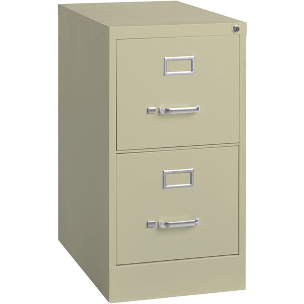 Lorell Fortress Series 22" Commercial-Grade Vertical File Cabinet - 15" (38.10 cm) Width x 22" (55.88 cm) Depth x 28.38" (72.09 cm) Height - 2 x Drawer(s) for File - Letter - Lockable, Ball-bearing Suspension - Putty - Steel - Recycled